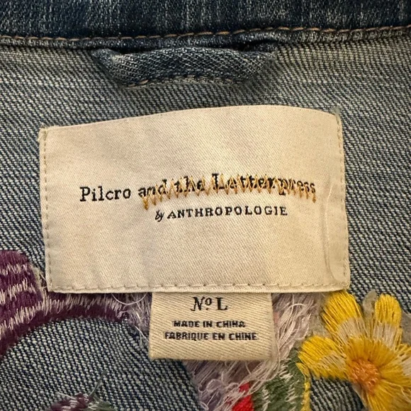 Pilcro and the Letterpress Floral Embroidered Denim Jacket - Picture 5 of 5